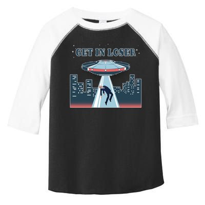 Get In Loser Anti Joe Biden UFO Abduction Toddler Fine Jersey T-Shirt