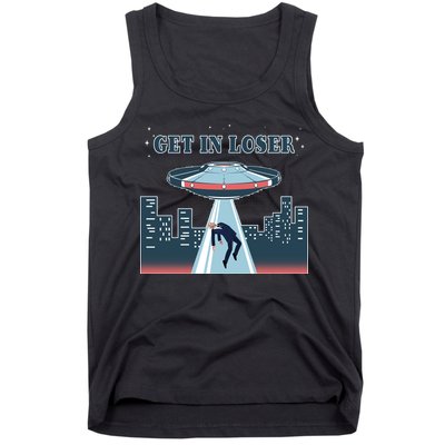 Get In Loser Anti Joe Biden UFO Abduction Tank Top