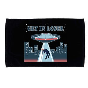 Get In Loser Anti Joe Biden UFO Abduction Microfiber Hand Towel