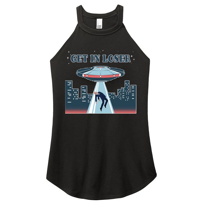 Get In Loser Anti Joe Biden UFO Abduction Women's Perfect Tri Rocker Tank