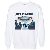 Get In Loser Anti Joe Biden UFO Abduction Garment-Dyed Sweatshirt
