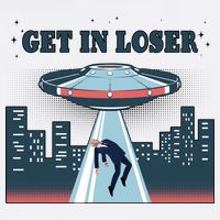 Get In Loser Anti Joe Biden UFO Abduction Garment-Dyed Sweatshirt