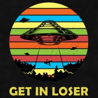 Get In Loser UFO Retro Alien Spaceship Ladies PosiCharge Tri-Blend Wicking Tank