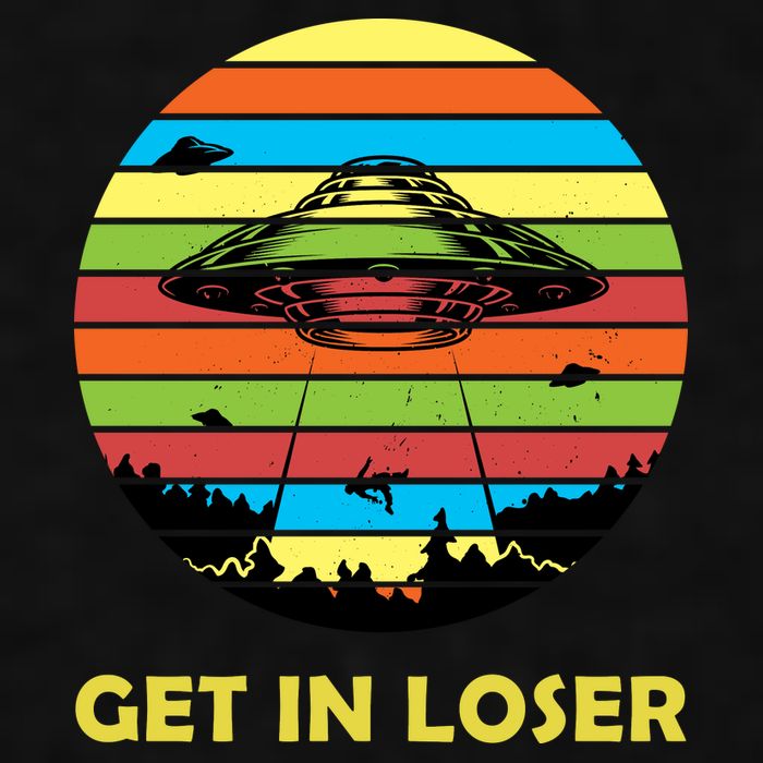 Get In Loser UFO Retro Alien Spaceship Ladies PosiCharge Tri-Blend Wicking Tank