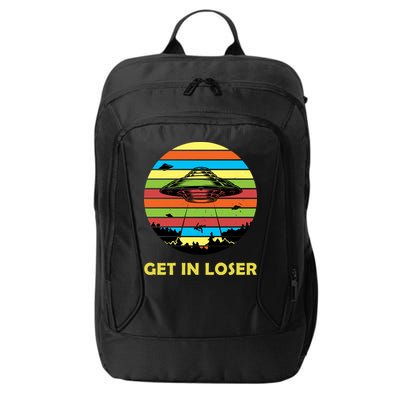 Get In Loser UFO Retro Alien Spaceship City Backpack
