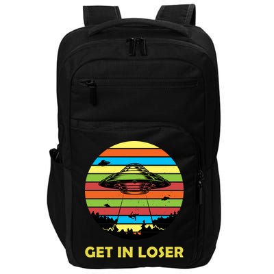 Get In Loser UFO Retro Alien Spaceship Impact Tech Backpack