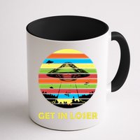 Get In Loser UFO Retro Alien Spaceship Coffee Mug