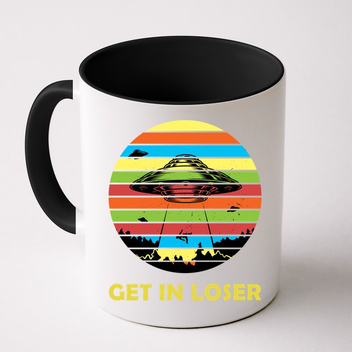 Get In Loser UFO Retro Alien Spaceship Coffee Mug