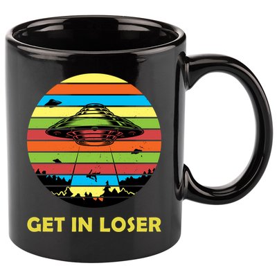Get In Loser UFO Retro Alien Spaceship 11oz C Handle Ceramic Mug