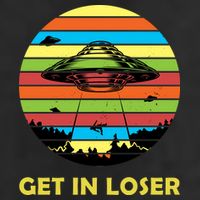 Get In Loser UFO Retro Alien Spaceship 11oz C Handle Ceramic Mug