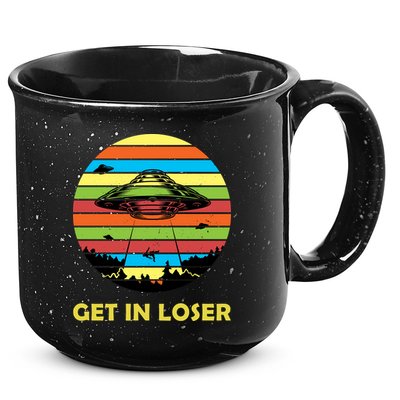 Get In Loser UFO Retro Alien Spaceship 15oz Campfire Ceramic Mug