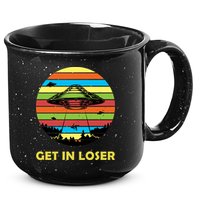 Get In Loser UFO Retro Alien Spaceship 15oz Campfire Ceramic Mug