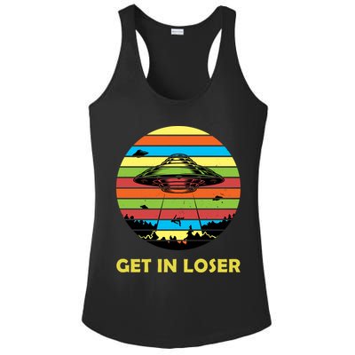 Get In Loser UFO Retro Alien Spaceship Ladies PosiCharge Competitor Racerback Tank