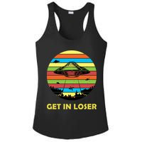Get In Loser UFO Retro Alien Spaceship Ladies PosiCharge Competitor Racerback Tank