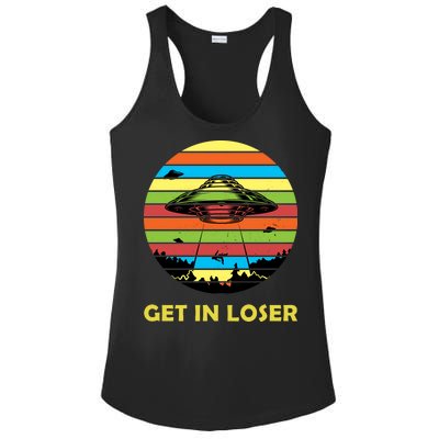 Get In Loser UFO Retro Alien Spaceship Ladies PosiCharge Competitor Racerback Tank