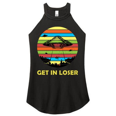 Get In Loser UFO Retro Alien Spaceship Women's Perfect Tri Rocker Tank