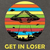 Get In Loser UFO Retro Alien Spaceship Cotton Canvas Backpack