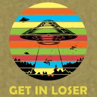 Get In Loser UFO Retro Alien Spaceship Garment-Dyed Women's Muscle Tee