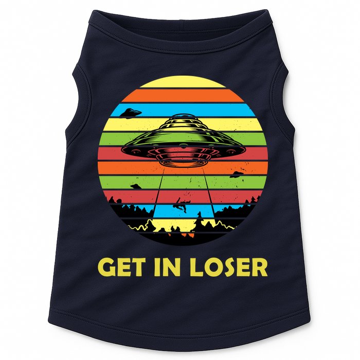 Get In Loser UFO Retro Alien Spaceship Doggie Tank