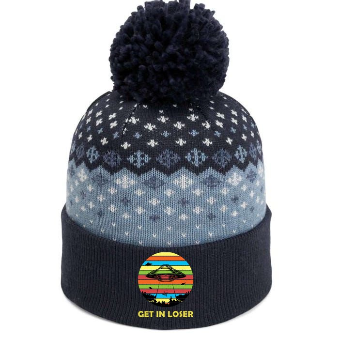 Get In Loser UFO Retro Alien Spaceship The Baniff Cuffed Pom Beanie