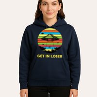Get In Loser UFO Retro Alien Spaceship Hoodie