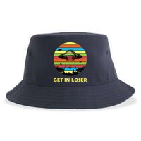 Get In Loser UFO Retro Alien Spaceship Sustainable Bucket Hat