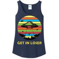 Get In Loser UFO Retro Alien Spaceship Ladies Essential Tank