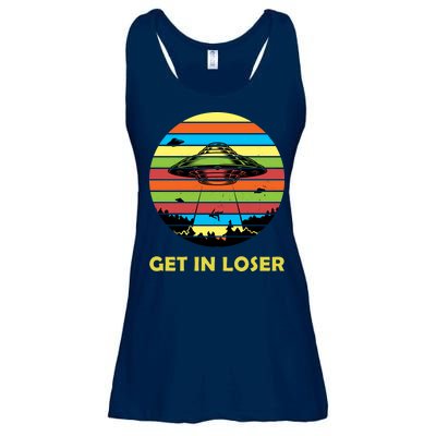 Get In Loser UFO Retro Alien Spaceship Ladies Essential Flowy Tank