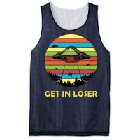 Get In Loser UFO Retro Alien Spaceship Mesh Reversible Basketball Jersey Tank