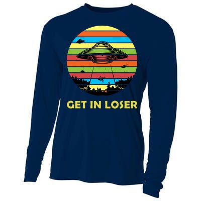 Get In Loser UFO Retro Alien Spaceship Cooling Performance Long Sleeve Crew