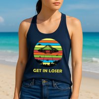 Get In Loser UFO Retro Alien Spaceship Womens Tank Top