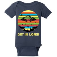 Get In Loser UFO Retro Alien Spaceship Baby Bodysuit