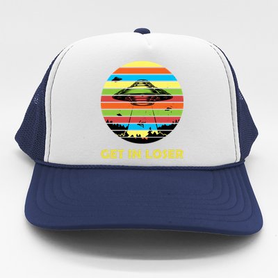 Get In Loser UFO Retro Alien Spaceship Trucker Hat