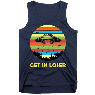 Get In Loser UFO Retro Alien Spaceship Tank Top