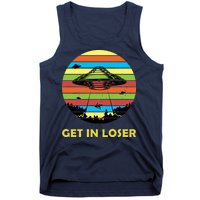 Get In Loser UFO Retro Alien Spaceship Tank Top