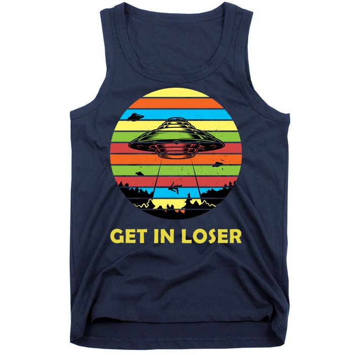 Get In Loser UFO Retro Alien Spaceship Tank Top