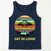 Get In Loser UFO Retro Alien Spaceship Tank Top