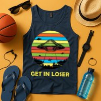 Get In Loser UFO Retro Alien Spaceship Tank Top