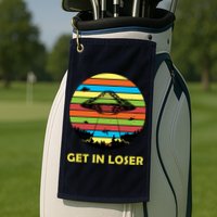 Get In Loser UFO Retro Alien Spaceship Golf Towel