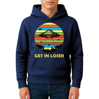 Get In Loser UFO Retro Alien Spaceship Kids Hoodie