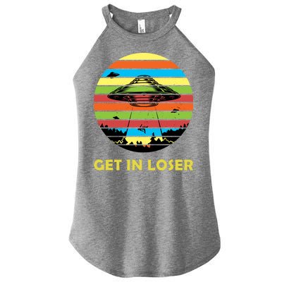 Get In Loser UFO Retro Alien Spaceship Women's Perfect Tri Rocker Tank