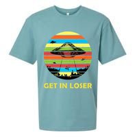 Get In Loser UFO Retro Alien Spaceship Sueded Cloud Jersey T-Shirt