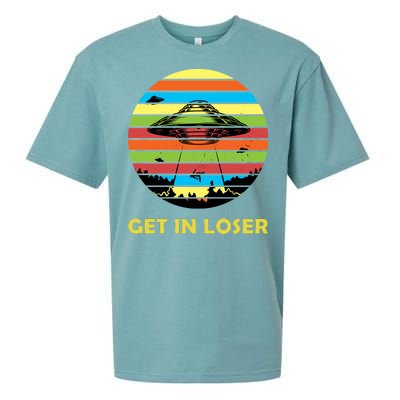 Get In Loser UFO Retro Alien Spaceship Sueded Cloud Jersey T-Shirt