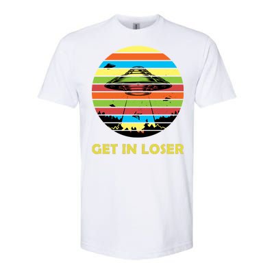 Get In Loser UFO Retro Alien Spaceship Softstyle CVC T-Shirt