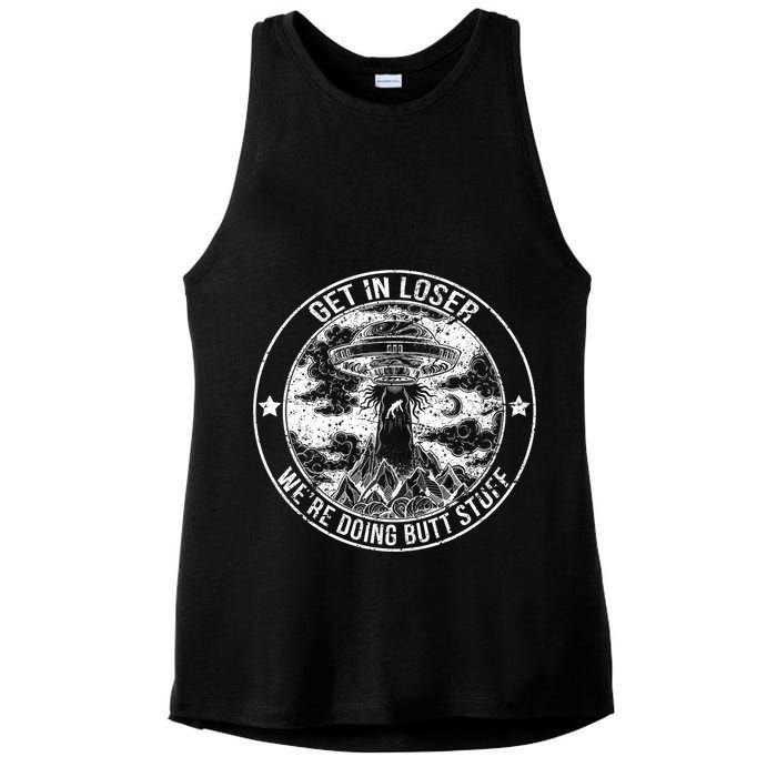 Get In Loser We're Doing Butt Stuff Ladies PosiCharge Tri-Blend Wicking Tank