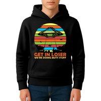 Get In Loser We're Doing Butt Stuff Funny UFO Kids Hoodie