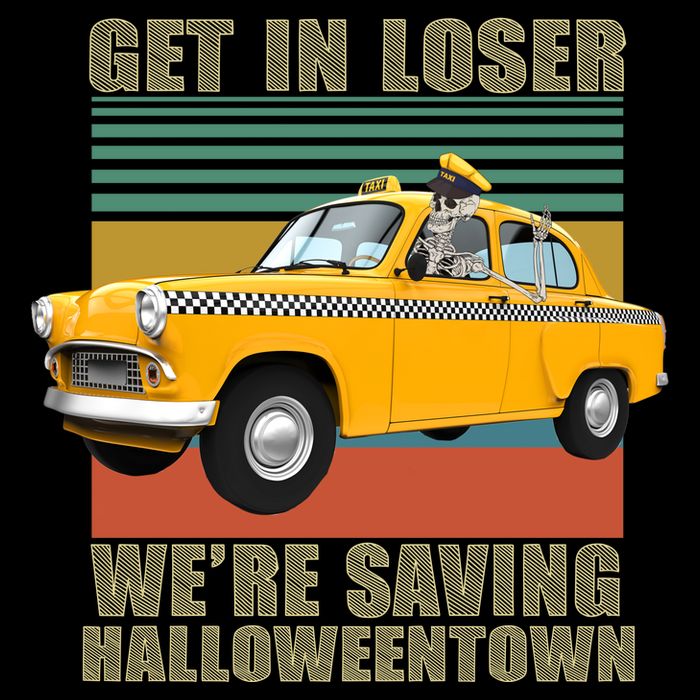 Get In Losers We're Saving Halloween Town Flat Bill Trucker Hat
