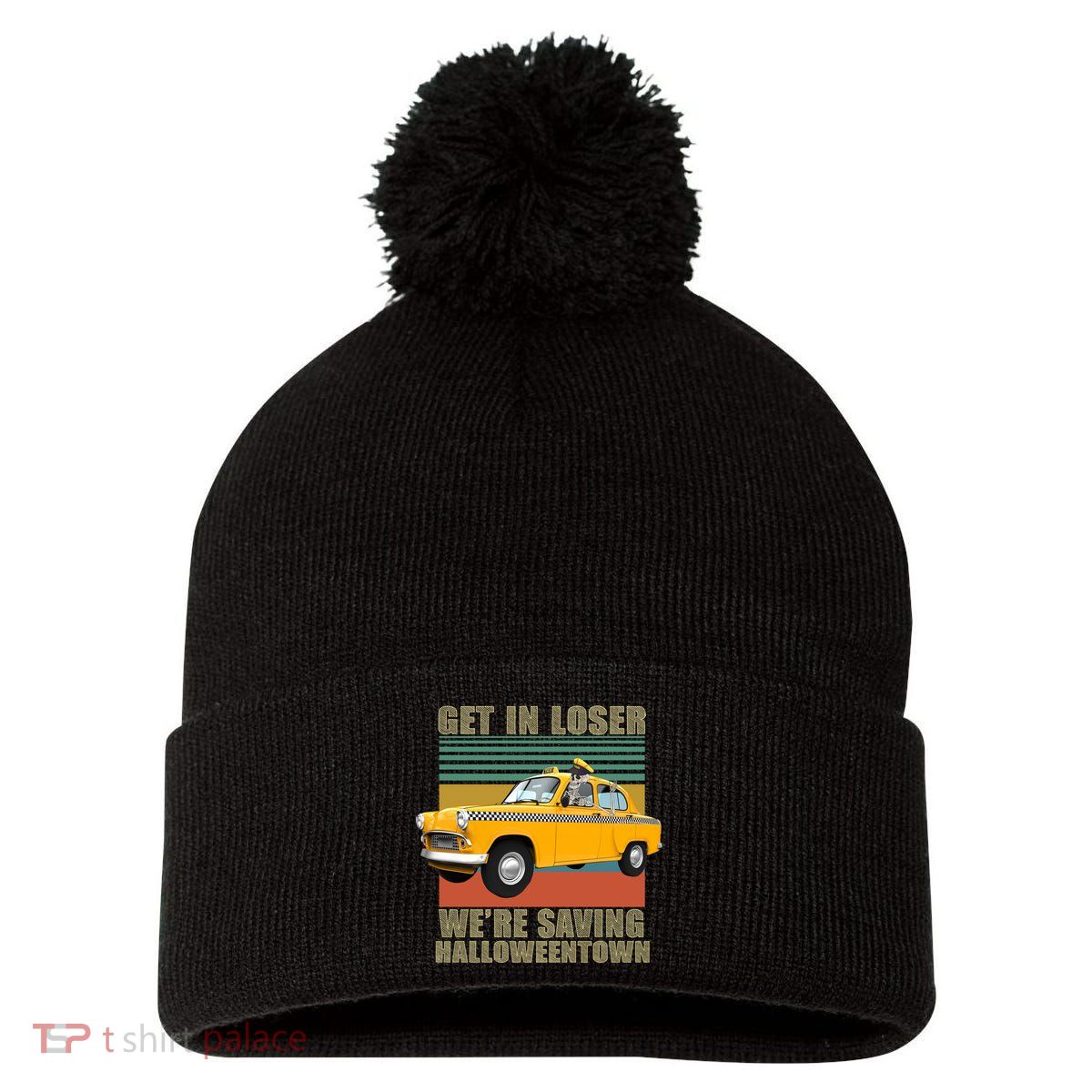 Get In Losers We're Saving Halloween Town Pom Pom 12in Knit Beanie