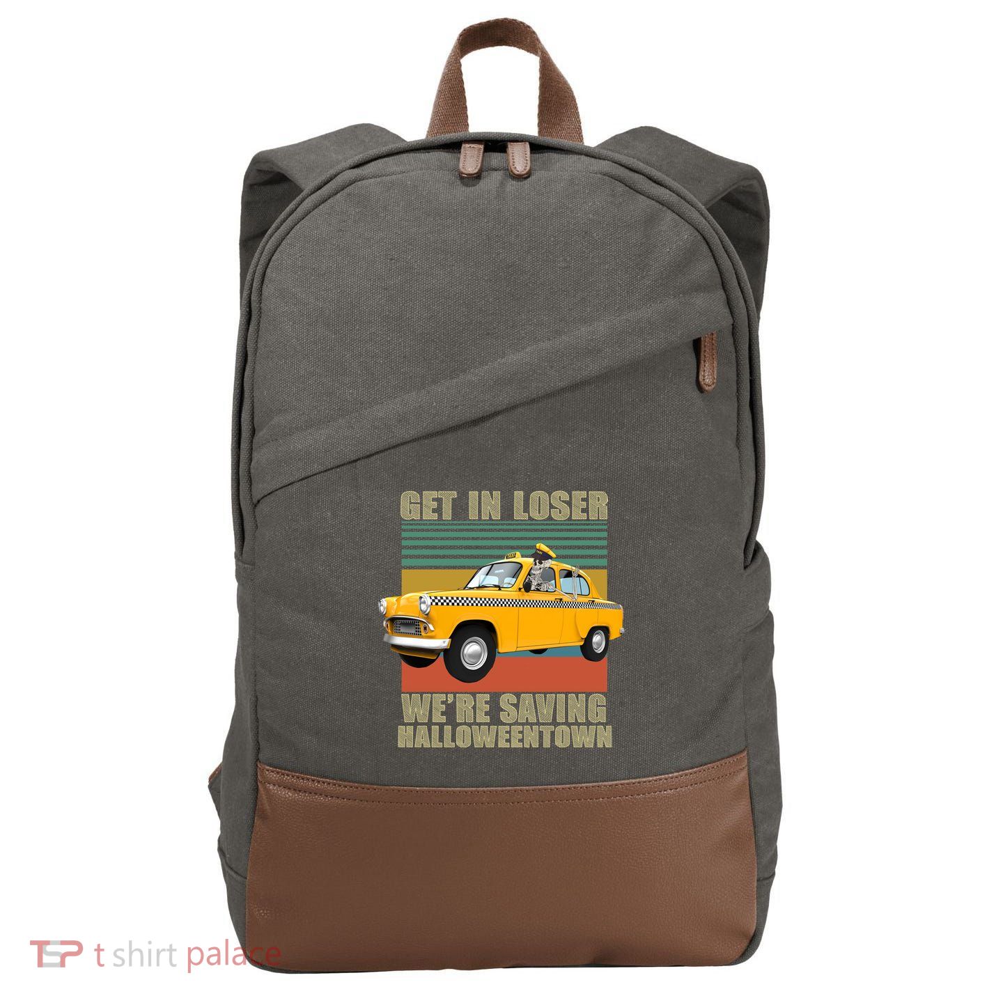 Get In Losers We're Saving Halloween Town Cotton Canvas Backpack