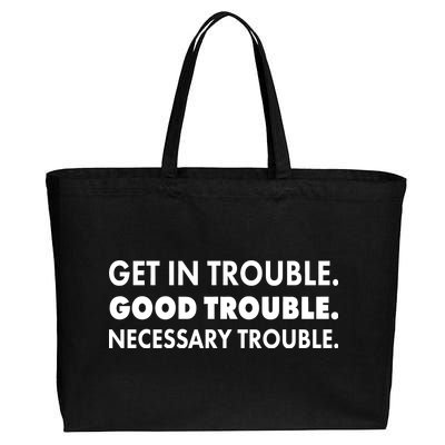 Get In Trouble Good Trouble Necessary Trouble Cotton Canvas Jumbo Tote